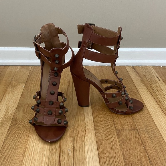 Michael Antonio Studded Double Strap Heels - Picture 2 of 9
